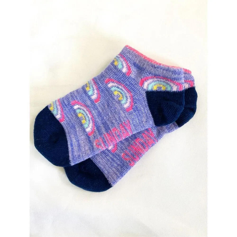 3/$30 NEW Toddler 7-8.5 Day of the Week Multi Color Patterned Socks